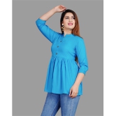 SIPET - Light Blue Rayon Womens A-Line Top ( Pack of 1 ) - None