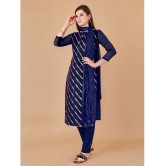 Apnisha - Unstitched Navy Blue Cotton Dress Material ( Pack of 1 ) - Navy Blue