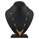 Asmitta Fancy Meenakari Work Gold Plated Matinee Style Mangalsutra For Women - Golden