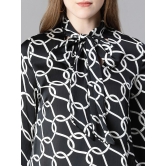 Oxolloxo Abstract Printed Tie-Up Neck Top