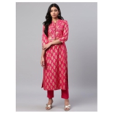 KSUT Pink Viscose Straight Kurti - S