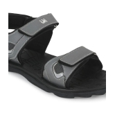 UrbanMark Men Comfortable Black Synthetic Floater Sandals - Grey - None