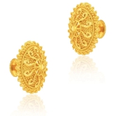 LUV FASHION Golden Stud Earrings ( Pack of 1 ) - Golden