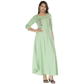 JC4U Rayon Green A- line Dress - Single - L