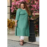 PrettyPlus by Desinoor.com Rayon Solid Straight Womens Kurti - Sea Green ( Pack of 1 ) - None