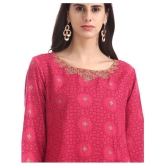 Karigari - Pink Rayon Women's Straight Kurti - L