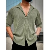 clafoutis Polyester Regular Fit Self Design Half Sleeves Men's Casual Shirt - Sea Green ( Pack of 1 ) - None