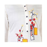 Kbz White Rayon Straight Kurti - XXL