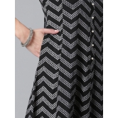 Women Black Chevron Printed Anarkali Ethnic Dress