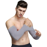 FITMonkey - Grey Self Design Riding Sleeves ( Single Set ) - Freesize