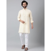 KLOSET By RIAG Cream Cotton Regular Fit Men's Kurta Pyjama Set ( Pack of 1 ) - None