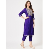 Pannkh Womens Festive Embroidered Kurta With Matching Pants - None