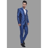 DKGF Fashion - Light Blue Polyester Regular Fit Men's 2 Piece Suit ( Pack of 1 ) - None