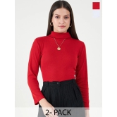 Pack Of 2 Long Sleeves Turtle Neck Cotton Tops