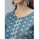 Stylum - Blue Cotton Blend Womens Flared Kurti ( Pack of 1 ) - None