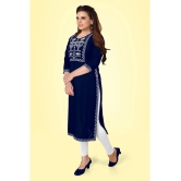 Kapadia - Navy Rayon Womens Straight Kurti ( Pack of 1 ) - None