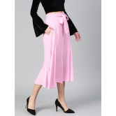 Women Pink Solid A-Line Skirts