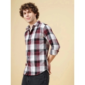 Paul Street Cotton Blend Slim Fit Checks Full Sleeves Mens Casual Shirt - Maroon ( Pack of 1 ) - None