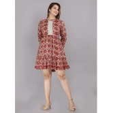 HIGHLIGHT FASHION EXPORT - Rust Cotton Womens Ethnic Tunic ( Pack of 1 ) - None