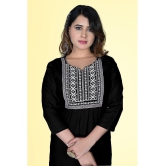 haya fashion - Black Rayon Women's Straight Kurti ( Pack of 1 ) - None