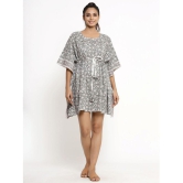 KIPEK - Grey Cotton Women's Nightwear Kaftan ( Pack of 1 ) - None