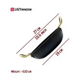 LAZYWINDOW Iron Non coated Deep Kadhai 2 mm ( 1 ) L - Black