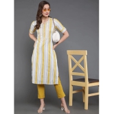 Antaran Cotton Striped Straight Womens Kurti - White ( Pack of 1 ) - None