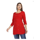 HIGHLIGHT FASHION EXPORT - Red Rayon Womens Straight Kurti ( Pack of 1 ) - M