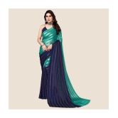 ANAND SAREES Satin Striped Saree Without Blouse Piece - Green ( Pack of 1 ) - Green