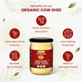 Organic A2 Cow Ghee Glass Jar Pack of 2, 500ml | Organic Grass Fed Indian Cow Ghee | Wood Churned With Bilona Process | Pure, Natural & Healthy | Lab Tested | Farm Made in Small Batches