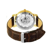 Rhonium Brown Leather Analog Mens Watch