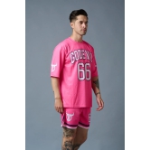 Go Devil 66 Printed Pink Polyester Co-ord Set for Men XXL