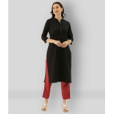 Divena - Black Cotton Womens Straight Kurti - XL