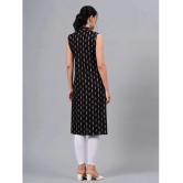 JC4U Rayon Printed Straight Womens Kurti - Black ( Pack of 1 ) - None