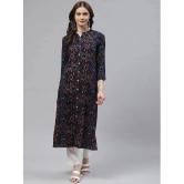 KIPEK - Navy Blue Viscose Womens Front Slit Kurti ( Pack of 1 ) - None