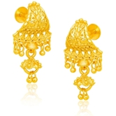 LUV FASHION Golden Stud Earrings ( Pack of 1 ) - Golden