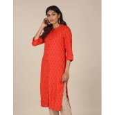 Karigari - Straight Rayon Orange Womens Kurti ( Pack of 1 ) - None