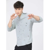 Ketch 100% Cotton Slim Fit Printed Full Sleeves Mens Casual Shirt - Grey ( Pack of 1 ) - None