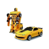 THRIFTKART  --  Deform Robot Car for Kids Bump & Go Action 2 in 1 Robot Car Toy with 3D Lights and Music Transform Car Toy Battery Operated (Yellow)