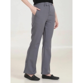 High Rise Bootcut Trousers - Dark Grey-30