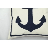 Nautical Anchor Tufted Cushion Cover - 16 x 16