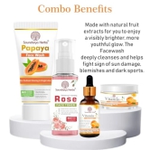 Soundarya Herbs Glow Combo Pack - Papaya Face Wash, Rose Face Toner, Vitamin C Serum, Night Cream, Skincare Set