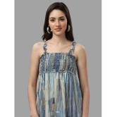 gufrina Rayon Printed Midi Womens Fit & Flare Dress - Blue ( Pack of 1 ) - None