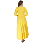 JC4U Rayon Yellow A- line Dress - Single - None