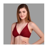 Zourt - Maroon Cotton Non Padded Women's Everyday Bra ( Pack of 3 ) - None