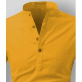 Life Roads - Yellow Cotton Mens Shirt Style Kurta ( Pack of 1 ) - None