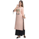 Maquien - Pink Rayon Women's Straight Kurti - L