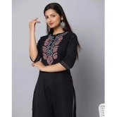 Alena Cotton Embroidered Straight Womens Kurti - Black ( Pack of 1 ) - None