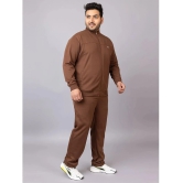 YHA Dirty Brown Fleece Regular Fit Mens Tracksuit ( Pack of 1 ) - None