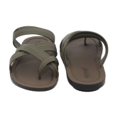 Aerowalk - Olive Mens Leather Slipper - None